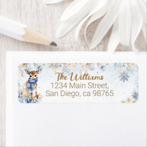 Oh Deer Winter Baby Boy Shower Books Label