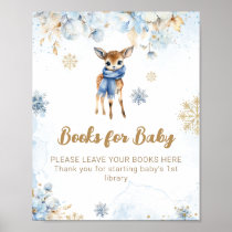 Oh Deer Winter Baby Boy Shower Books Poster