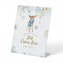 Oh Deer Winter Baby Boy Shower Cocoa Bar Pedestal Sign