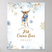 Oh Deer Winter Baby Boy Shower Cocoa Bar Poster