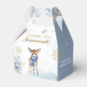 Oh Deer Winter Baby Boy Shower Favor Boxes