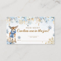 Oh Deer Winter Baby Boy Shower how many candnies Enclosure Card