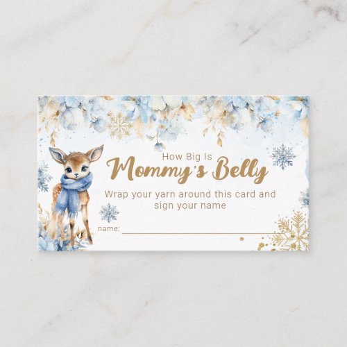 Oh Deer Winter Baby Boy Shower Mommys Belly game Enclosure Card