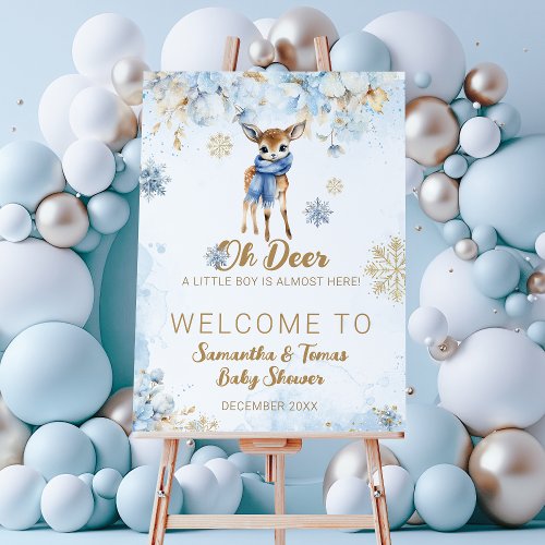Oh Deer Winter Baby Boy Shower Welcome