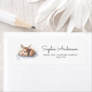 Oh Deer Winter Baby Shower Address Label