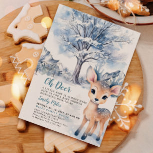 Oh Deer Winter Baby Shower Invitation
