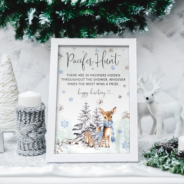 Oh Deer Winter Baby Shower Pacifier Hunt Game Poster (Creator Uploaded)
