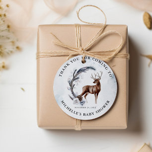 Oh Deer! Winter Baby Shower Thank You Gift Favor Tags