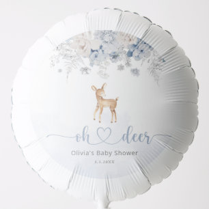 Oh deer winter blue boy baby shower balloon