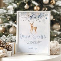 Oh deer winter blue diaper raffle Poster