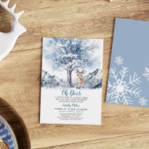 Oh Deer Winter Boy Baby Shower  Invitation