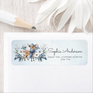 Oh Deer Winter  Boy Baby Shower  Label