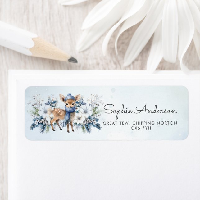 Oh Deer Winter  Boy Baby Shower  Label (Insitu)
