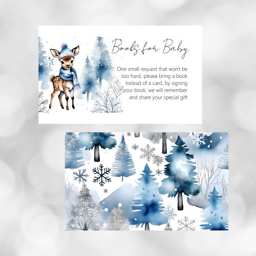 Oh deer winter buck baby shower books for baby enclosure card