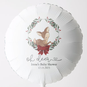 Oh Deer Winter Greenery Baby Shower Balloon