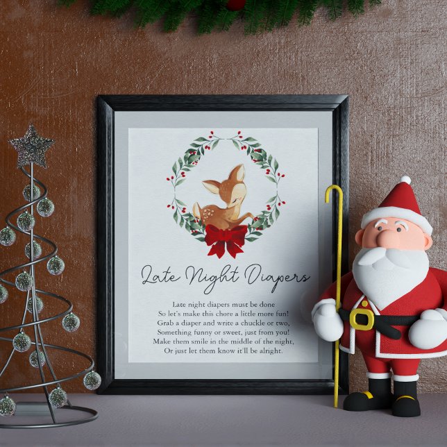 Oh Deer Winter Greenery Late Night Diapers Game Poster (Creator Uploaded)