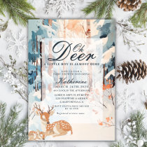 Oh Deer Winter Woodland Snowy Forest baby shower Invitation