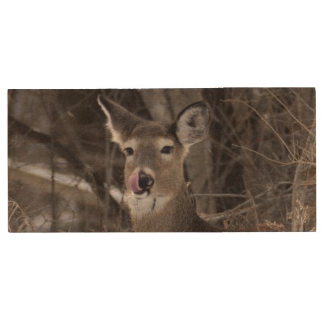 Oh Deer! Wood USB Flash Drive (Front)