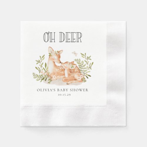 Oh Deer Woodland Animals Bridal Shower  Napkins