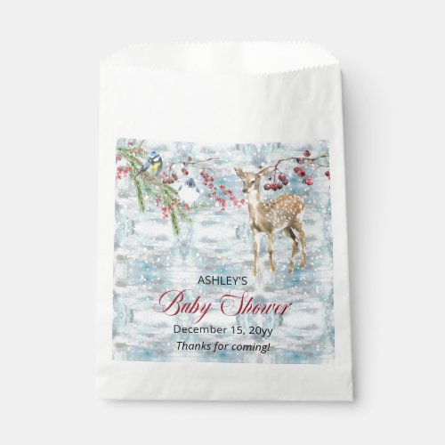 Oh Deer Woodland Animals Winter Boy Baby Shower Favor Bag