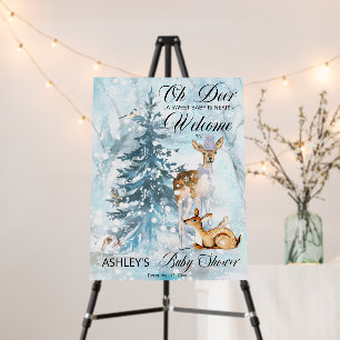 Oh Deer Woodland Animals Winter Boy Baby Shower Foam Board