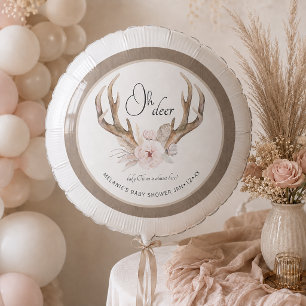 Oh Deer Woodland Baby Shower Balloon – Boho Waterc