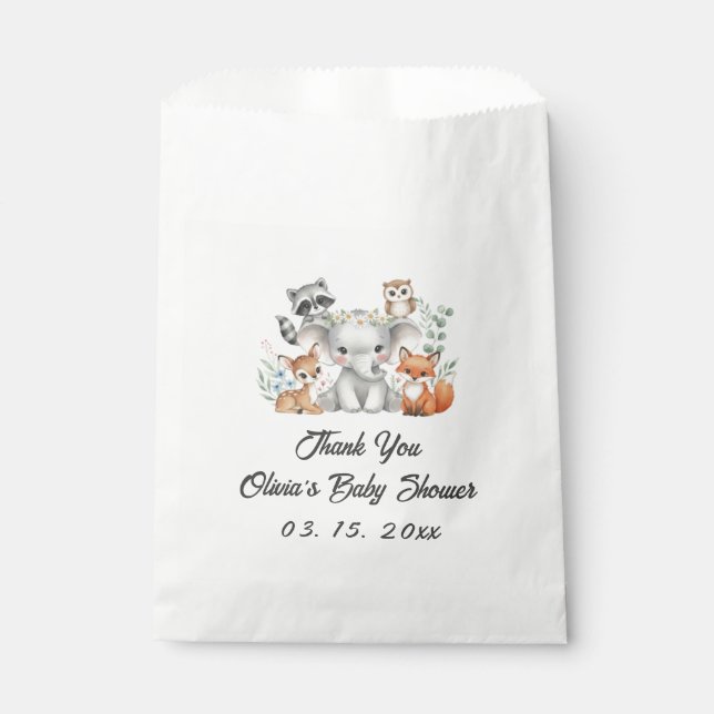 Oh Deer Woodland Baby Shower Favor Bags (Front)