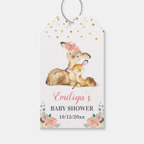 Oh Deer Woodland Baby Shower Sprinkle Guest Favor Gift Tags