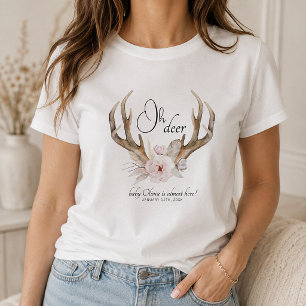 Oh Deer Woodland Baby Shower T-Shirt – Boho Floral