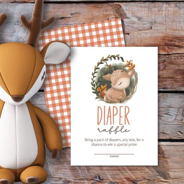 Oh Deer Woodland diaper raffle ticket Enclosure Card (Creator Uploaded)