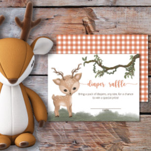 Oh Deer Woodland diaper raffle ticket Enclosure Card
