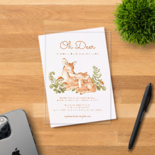 Oh Deer Woodland Forest Baby Shower Acrylic Invitations
