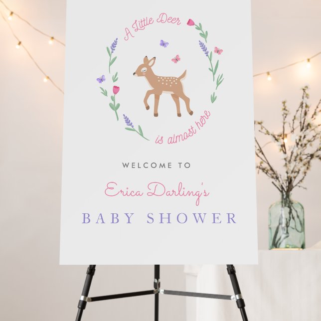 Oh Deer Woodland Theme Baby Shower Foam Board (In Situ (Stand))
