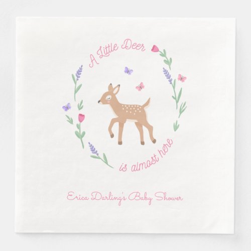 Oh Deer Woodland Theme Baby Shower Paper Dinner Napkins