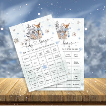 Oh Deer Woodland Winter Baby Shower Bingo Game