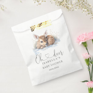 Oh Deer Woodland Winter Baby Shower Favor Bag
