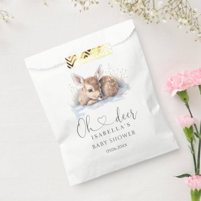 Oh Deer Woodland Winter Baby Shower Favor Bag (Sealed)