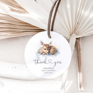 Oh Deer Woodland Winter Baby Shower Favor Tags