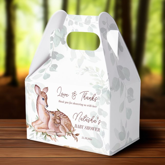 Oh deer woodlands baby shower  favor boxes (Oh deer woodlands baby shower favor box cute deer and a foal baby shower favors personalized box)
