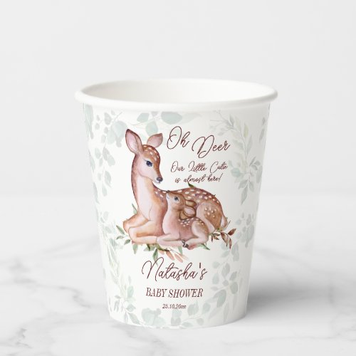 Oh deer woodlands baby shower  paper cups