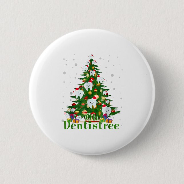 Oh Dentistree Dentist Dental Cute Tooth Button (Front)