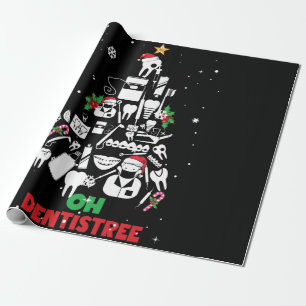 Oh Dentistree Dentist Teeth Christmas Tree Wrapping Paper