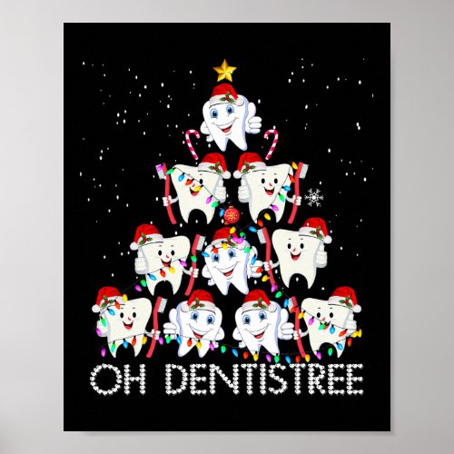 Oh Dentistree Fun Xmas Christmas Dentist Dental As Poster