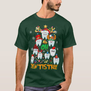 Oh Dentistree Funny Christmas Tree Dental Hygiene  T-Shirt