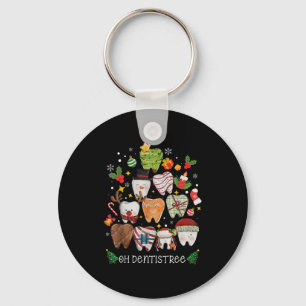 Oh Dentistree Merry Christmas Dental Funny Teeth T Keychain