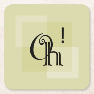 Oh! Elegant Minimalist Typography Yellow Green Art