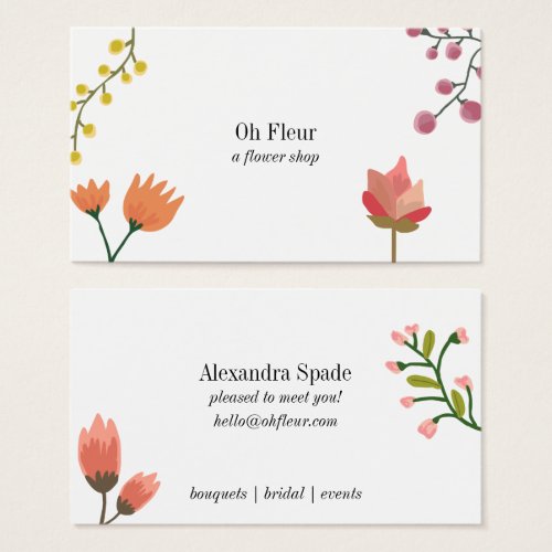 Oh Fleur Flower Shop Business Card
