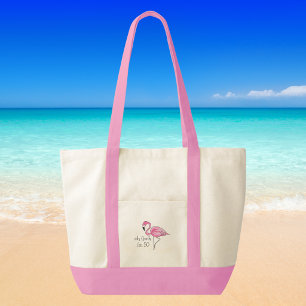 Oh Flock I’m 50 Pink Flamingo Birthday Tote Bag