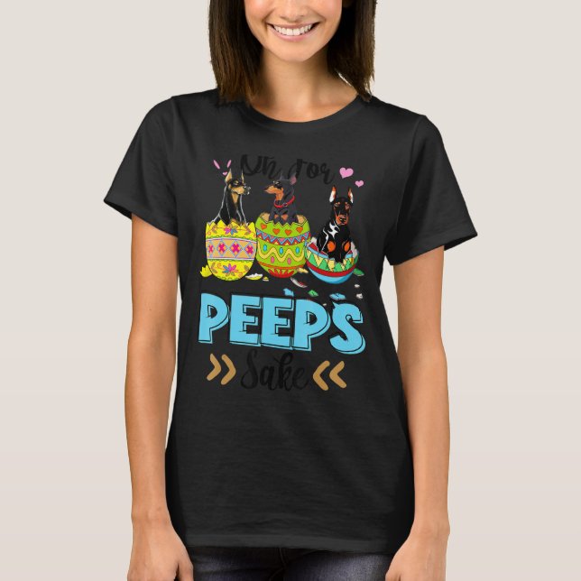 Oh For Dobermann Sake  Easter Bunny Ear Egg T-Shirt (Front)