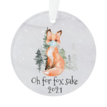 OH for Fox Sake 2021 Face Mask Christmas Ornament